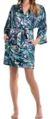 Brand New Linea Donatella Women's Size S/M Turquoise Robe